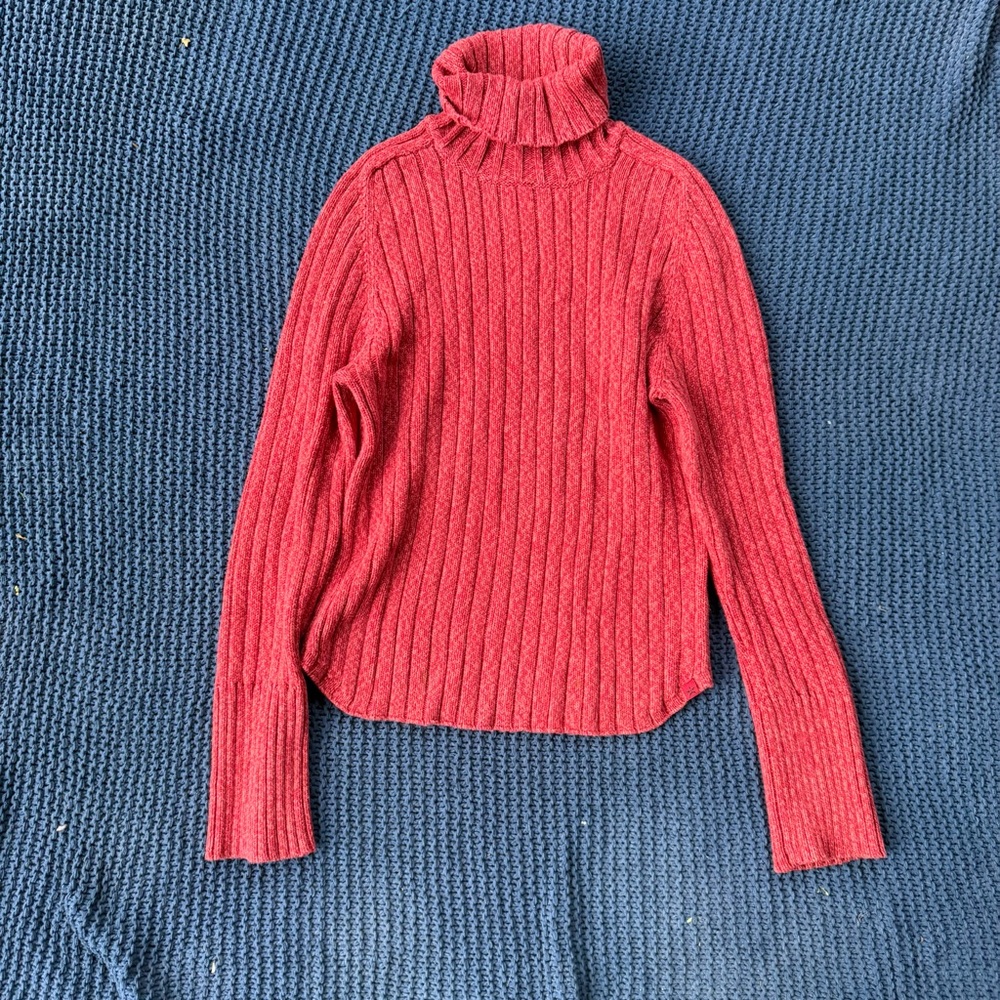 Vintage Y2K Arizona Jean Retro Red Slim Fit Turtleneck Sweater Top Women's Large